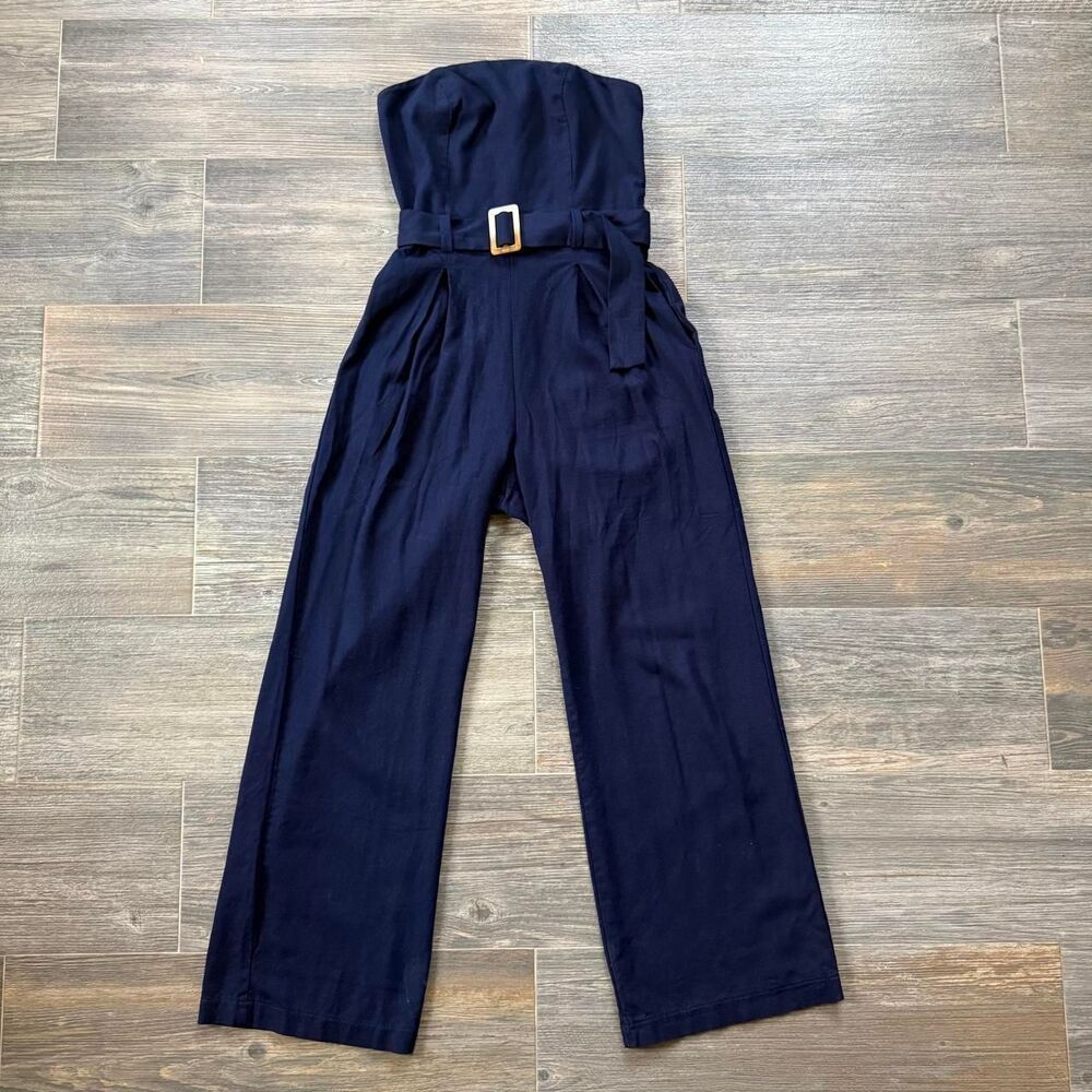 Y2K bratz Navy blue strapless jumpsuit with adjustable belt